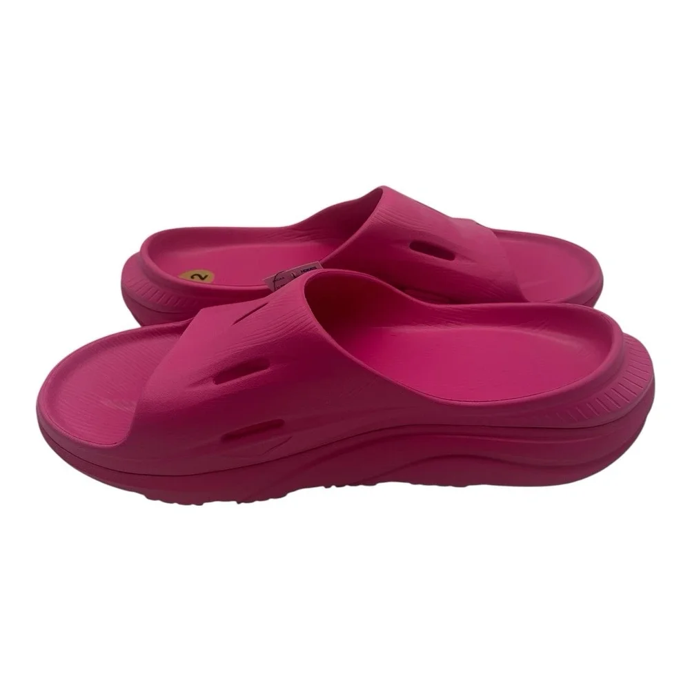 Hoka One One Ora‎ Recovery Slides 3 Mens Sz 12 Pink Yarrow Slip On Sandlas Flip